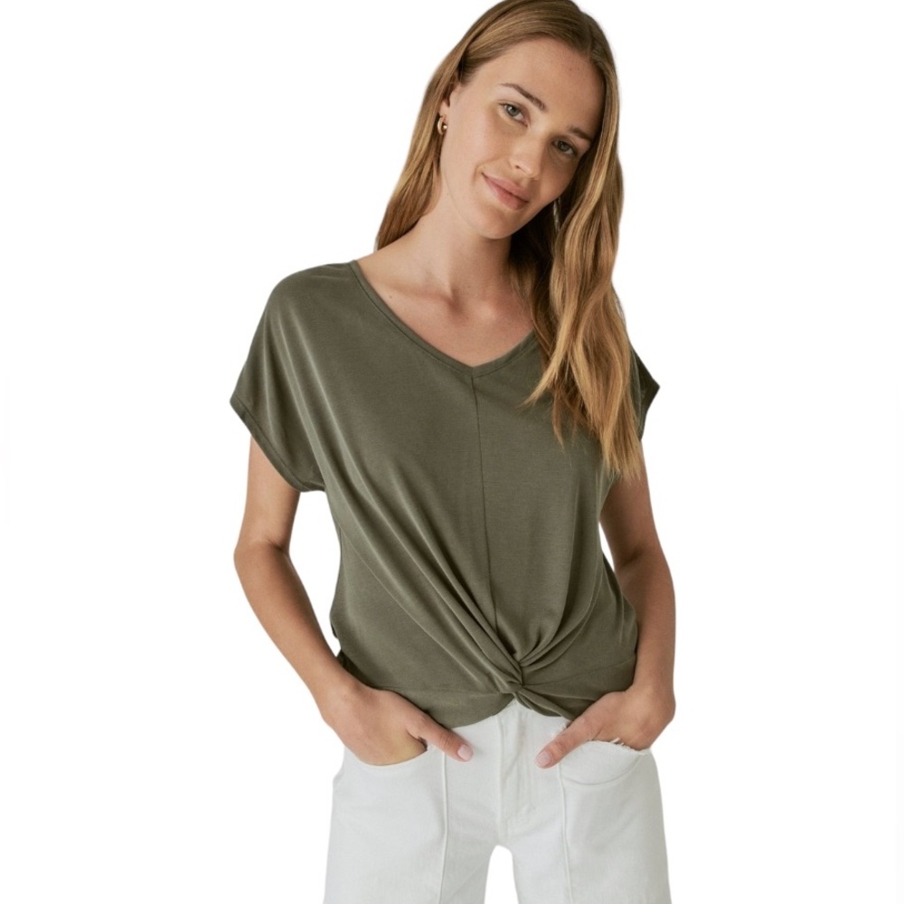 Good Luck Gem🦎Sandwash Twist Front Tee🌵